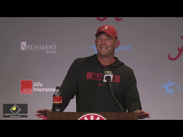 Kalen DeBoer speaks after his first win at Alabama