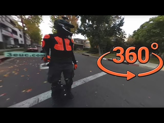 King Song 18L electric unicycle (EUC) Beverly Hills, Los Angeles, West Hollywood in 4 min ● 360° VR!