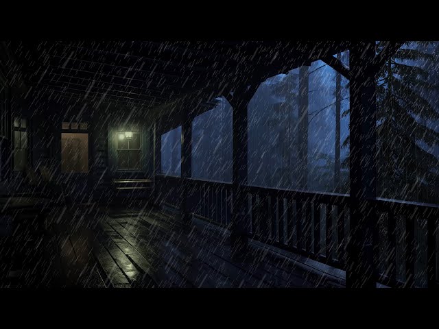 Rainy Forest Porch Ambience 🌧️Heavy Rain to Calm Your Mind | Rain Sounds For Sleeping