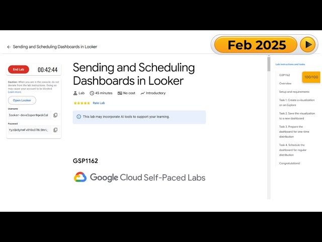 Sending and Scheduling Dashboards in Looker | #GSP1162 | #qwiklabs | #arcade