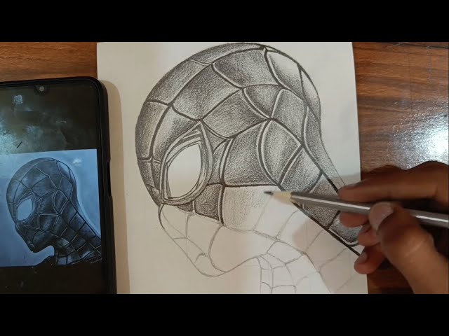 SHADING of Spiderman | timelapse | shikha's sketching