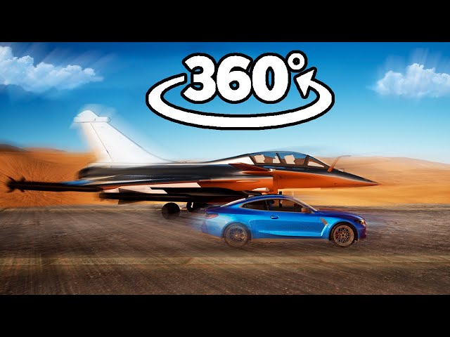 🚥 BMW M4 G82 2021 VS Fighter Jet | Race in the Desert | 360 video 4K