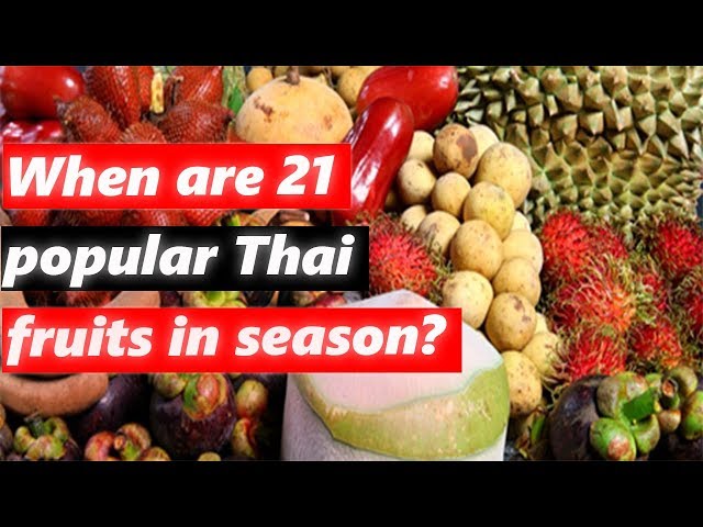 Thailand fruit season: Learn when 21 popular Thai fruits are in season