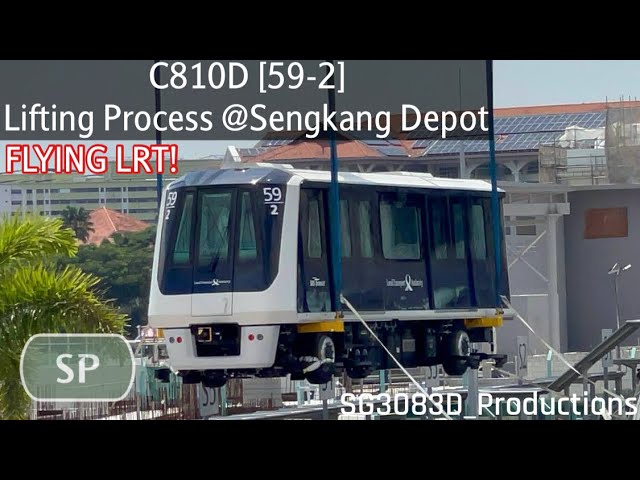 [SBST][Flying C810D!] NEW Mitsubishi C810D [59-2] - Lifting Up onto Sengkang Depot Tracks