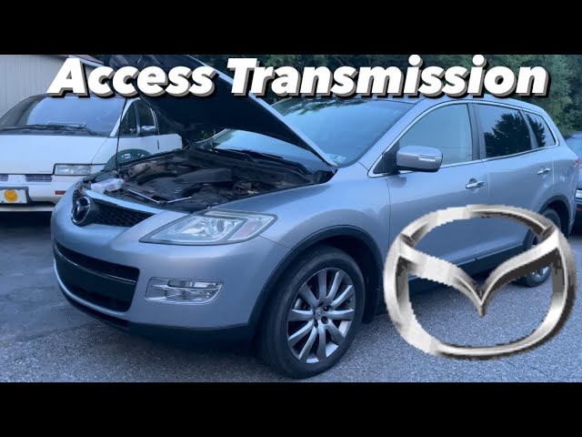 Mazda CX-9 access transmission fluid SO EASY diy NO DISASSEMBLY REQUIRED dip stick pour trick