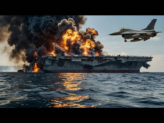 1 Minute Ago! US F-16 Fighter Jets Intercept Aircraft Carrier Carrying 75 Advanced Russian Fighter J