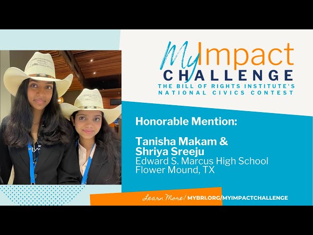 MyImpact Challenge 2023 Honorable Mention Project Video - Tanisha Makham & Shriya Sreeju