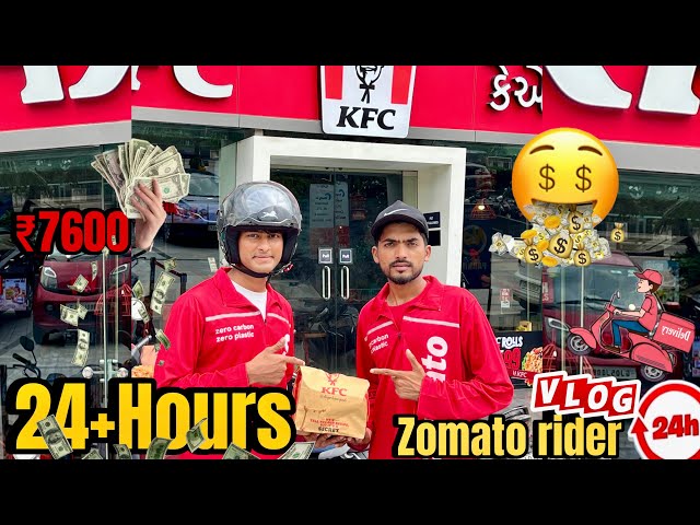 Working 24 HOURS as a ZOMATO RIDER and Earning Rs __?