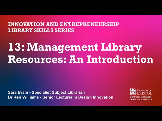 13  Management library resources   an introduction