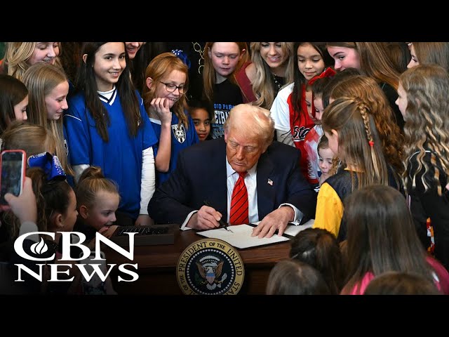 President Trumps Signs No Men in Women's Sports Executive Order | FULL Ceremony