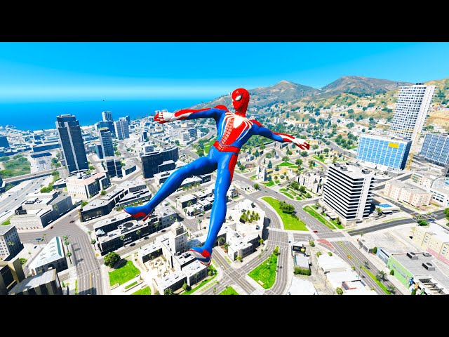 "Epic Spider-Man Ragdoll Physics in GTA 5 | الفيزياء المجنونة للرجل العنكبوت في قراند 5 بث مباشر"