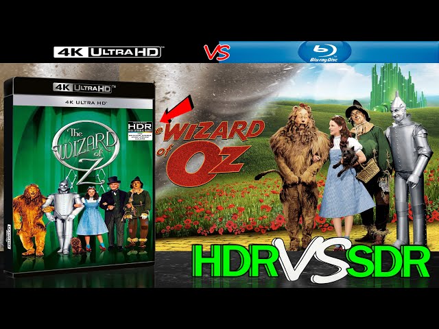 The Wizard of Oz 1939 HDR ANALYSIS 4K UHD Blu Ray vs 1080p BD SDR 100nits #TRUE_DIFFERENCE