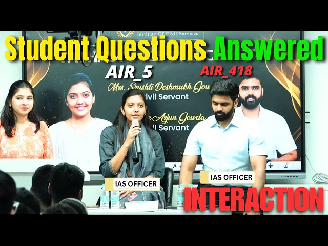 Student Questions Answered by IAS Srushti Deshmukh Gowda & IAS Arjun Gowda | @Tathastuics