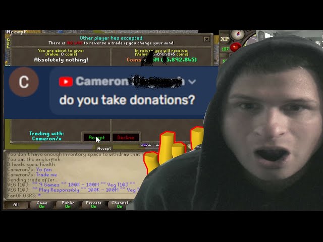 BIGGEST DONATION ON STREAM - (RuneScape)