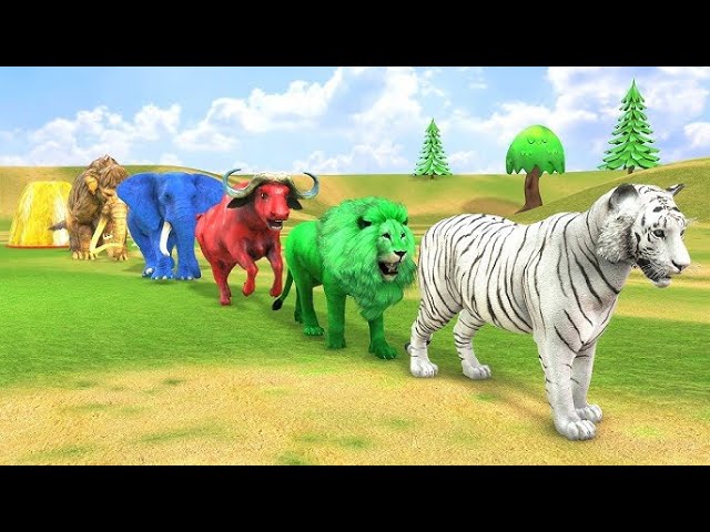 Duck Team With Cow Elephant Gorilla Hippopotamus Tiger - 3d Animal Game - Funny 3d Animals