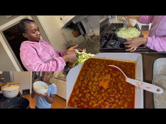 Cooking for my family of 6 // rice //beans soup//cabbage #cooking #family