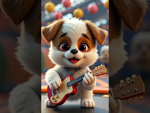 Cute puppy dog playing guitar 🎸 | cute puppy | dog playing | #cuteanimal