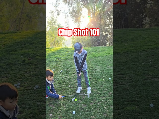 Teaching my little brother the art of chipping! 🏌️‍♂️ A golf journey of two brothers.