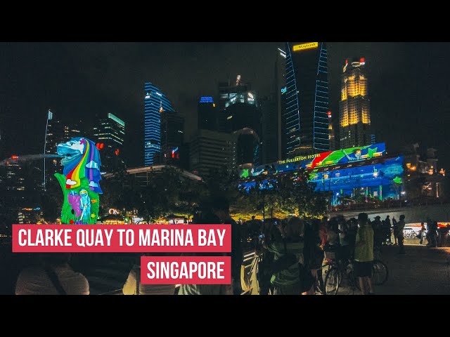 🇸🇬 Singapore City Night Walk from Clarke Quay to Marina Bay | Singapore Countdown 2022 [4K HDR]