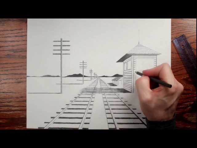 How to Draw Railroad Tracks in Forced Perspective | How to Draw