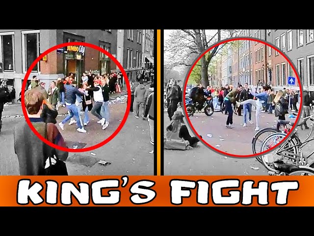 Amsterdam Street fight caught on 360 Camera - King's Day