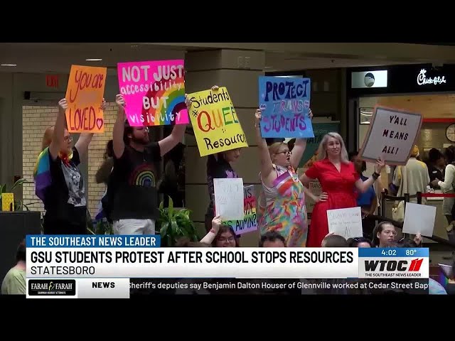 Georgia Southern University students protest after school cuts LBGTGIA+ resources