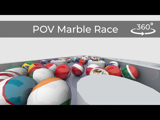 Marble Race 360 VR First person view | Countryballs Marble Race