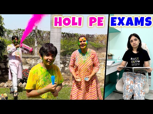 HOLI PE EXAMS | Holi Celebration with Family Vlog 2024 | Aayu and Pihu Show