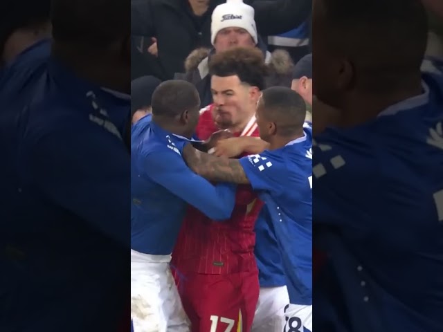 DRAMA! Everton & Liverpool players clash at full-time after a CRAZY Merseyside Derby! 🍿