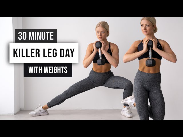 30 MIN KILLER LOWER BODY HIIT Workout - With Weights, No Repeat, Leg Day Home Workout