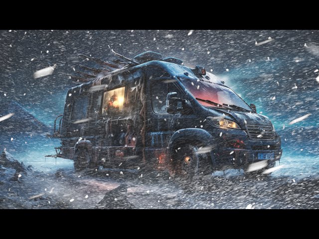 Cozy Van Life Winter Camping in Snow Storm, Blizzard Extreme Weather Freezing Temperatures #vanlife