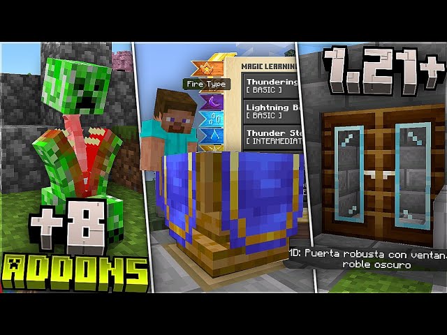 TOP 8 ESSENTIAL ADDONS-MODS for a Minecraft WORLD (Bedrock/PE) 1.21+