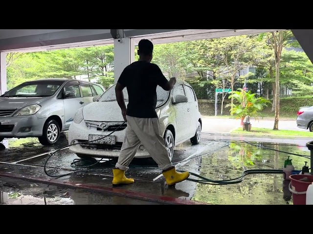 Washing my reliable day by day car myvi