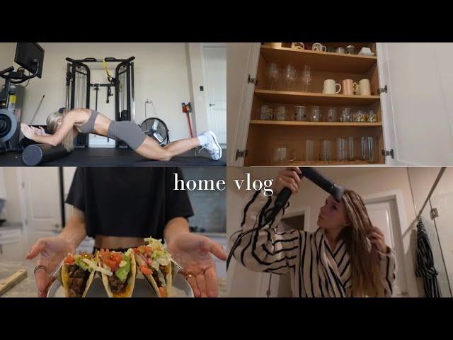 HOME VLOG: prioritizing sleep, full workouts, decluttering the kitchen