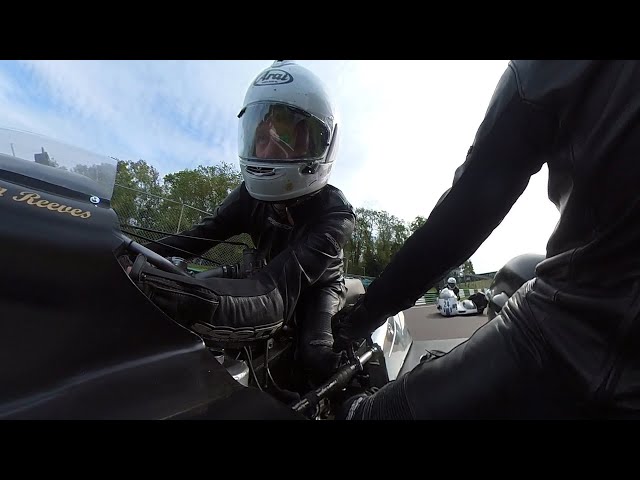 360 VIDEO Classic Vincent sidecar - BHRC Cadwell 1st race. September 2024