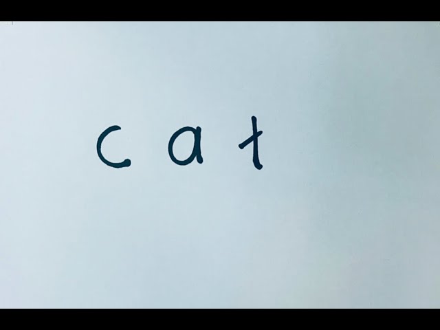 easy draw cat make from letter cat on paper for beginners, how to draw cat