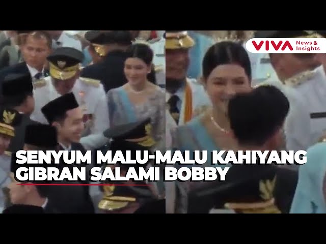 Senyum Malu-malu Kahiyang saat Wapres Gibran Salami Bobby Nasution