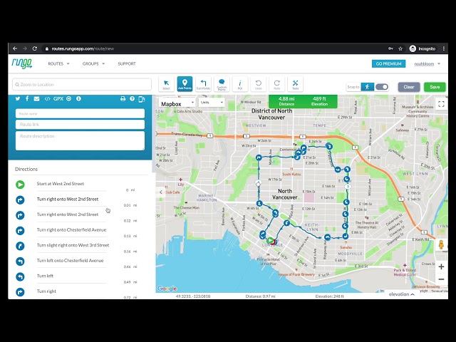 RunGo: how to upload a GPX file to make a route with turn-by-turn voice navigation