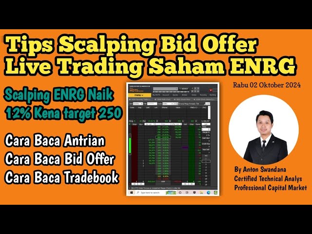 Live Trading Tape Reading Bid Offer Untuk Scalping Saham ENRG || Tips Baca Bid Offer Saham