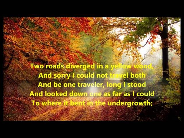 THE ROAD NOT TAKEN Song Poem ROBERT FROST words lyrics poetry sing along song two roads diverged