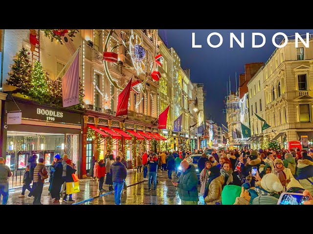 Luxury London Christmas Walk Tour 2024 | Central London Christmas Lights & Market [4K HDR]