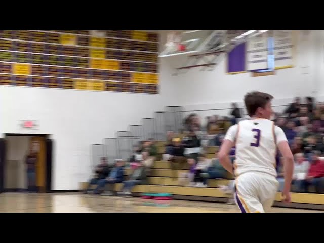 Custer's Rhett Lowe converts a fast break into points against Belle Fourche