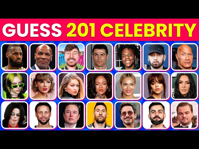 Guess the Celebrity in 3 Seconds | 201 Most Famous People in the World