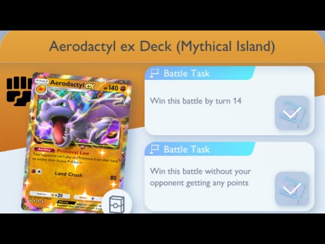 Pokémon TCG Pocket - Aerodactyl ex Deck (Mythical Island) | Early Win Mission