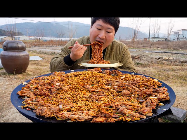 맛있게 구운 대패삼겹살과 짜파게티의 조합! 밥까지 비벼 쓱싹~! (Chapagetti with Daepae Samgyeopsal) 요리&먹방 - Mukbang eating show