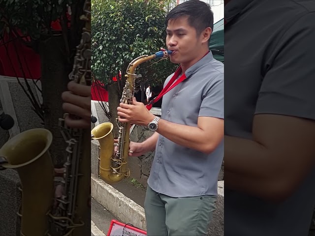 ABBA - Dancing Queen saxophone cover by Nikko Basbas Ibasan at Session Road, Baguio City