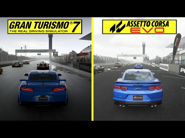 Assetto Corsa EVO vs Gran Turismo 7 Rain Effect Graphics Comparison | RTX 4080 vs PS5 Pro | Suzuka