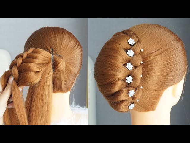 Easy French Bun Hairstyle With New Trick - Beautiful Hairstyle For Wedding