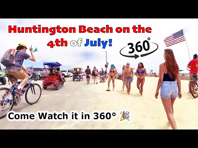 INSANE 4th of July at Huntington Beach! 🎆 Experience the energy and excitement in 360°