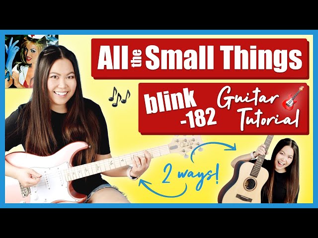 All the Small Things blink-182 Beginner Guitar Tutorial EASY Lesson | Chords, Strumming & Play-Along